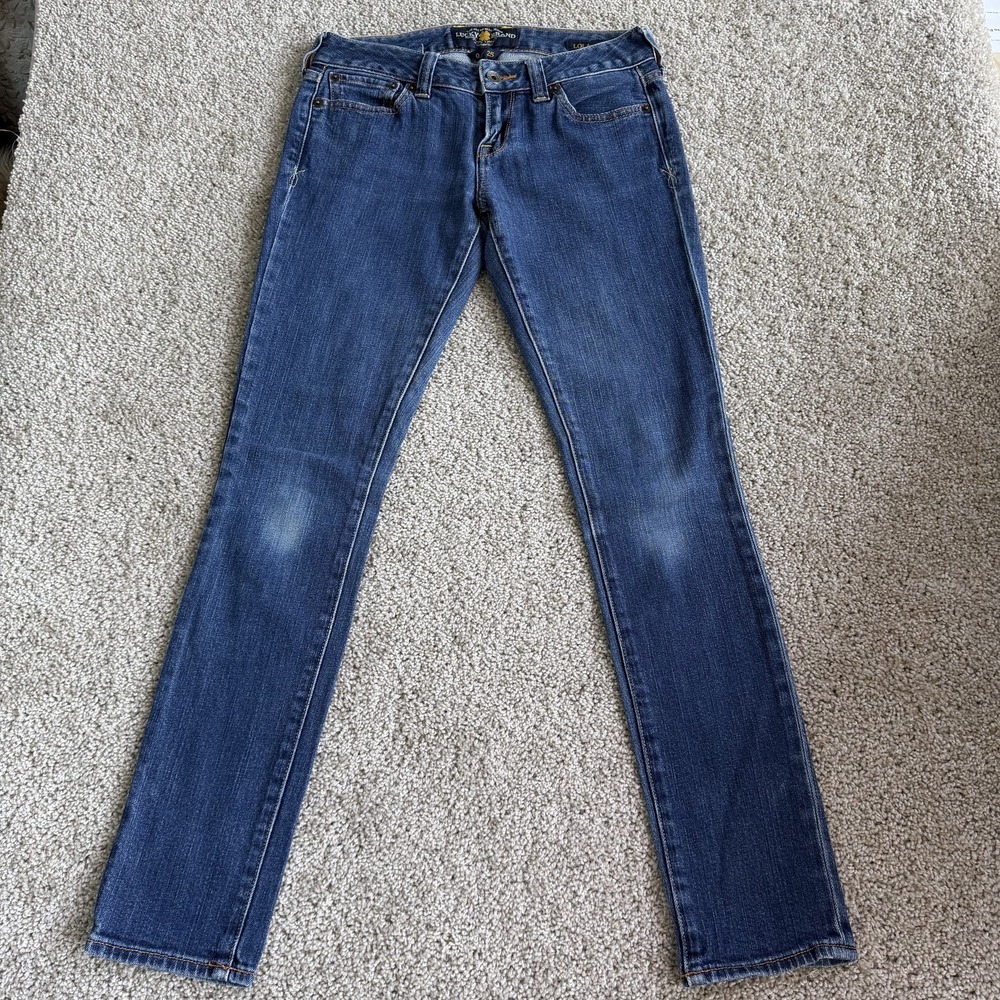 Lucky Brand Lola Skinny Jeans Womens 0 25 Med Wash Blue Stretch Denim Pants